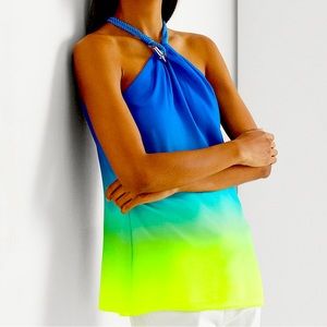 Lauren Ralph Lauren women ombré print chiffon halter top
